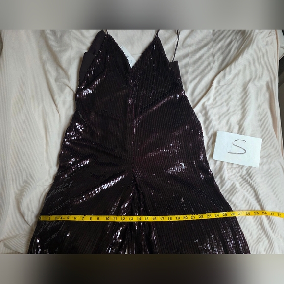 Zara Zw Collection Balloon Sequin Jumpuit Limited Edition Sz S Brown Nwt - Picture 8 of 15